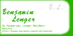 benjamin lenger business card